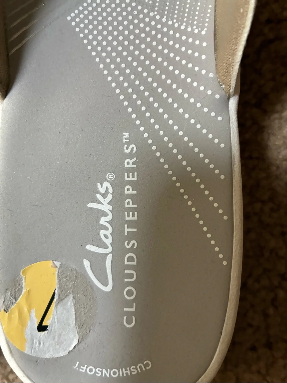 Clarks Cloudsteppers Women's Grey/White Flip Flop Sandals size 7. New - Picture 3 of 5